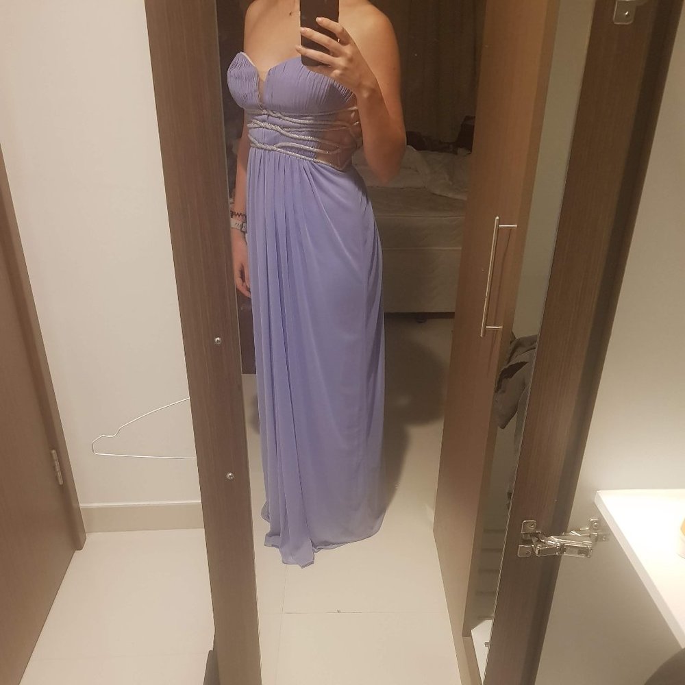 TERANI COUTURE VIOLET GODDESS DRESS